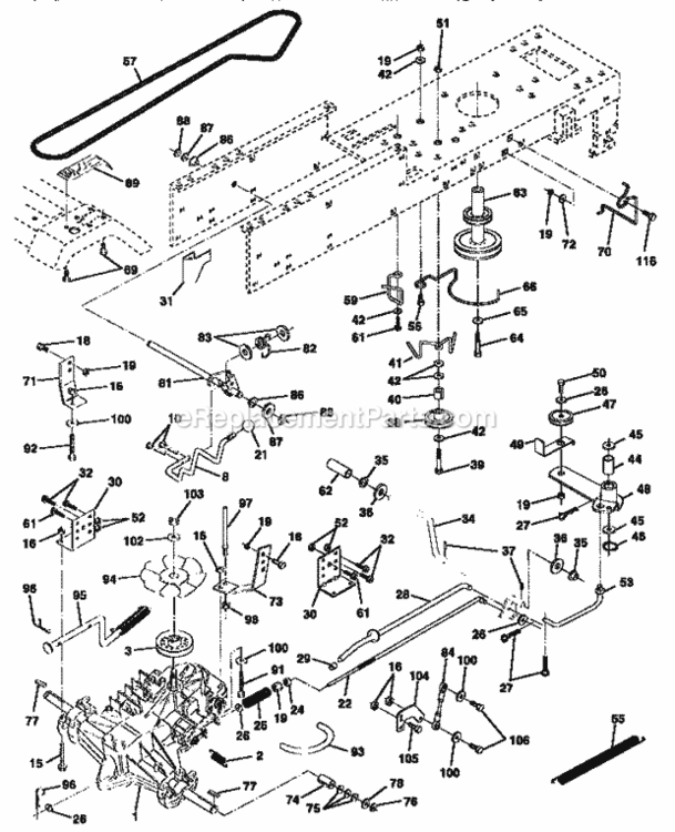 Page C Diagram and Parts List for 917256380  Craftsman Lawn Tractor
