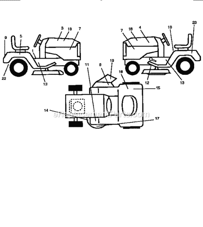 Page F Diagram and Parts List for 917256380  Craftsman Lawn Tractor