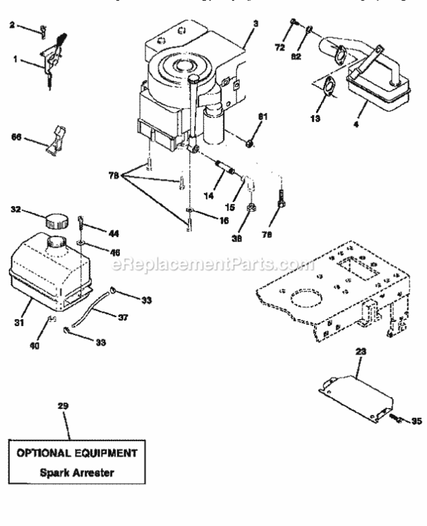 Page H Diagram and Parts List for 917256380  Craftsman Lawn Tractor