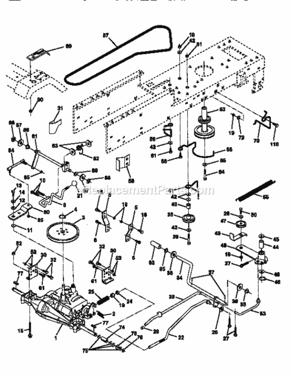 Page C Diagram and Parts List for 917256420  Craftsman Lawn Tractor