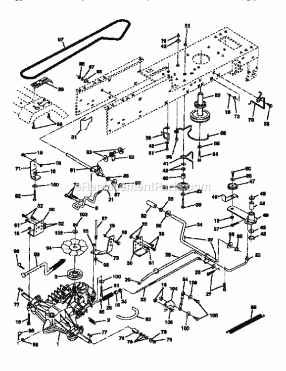 Page C Diagram and Parts List for 917256430  Craftsman Lawn Tractor