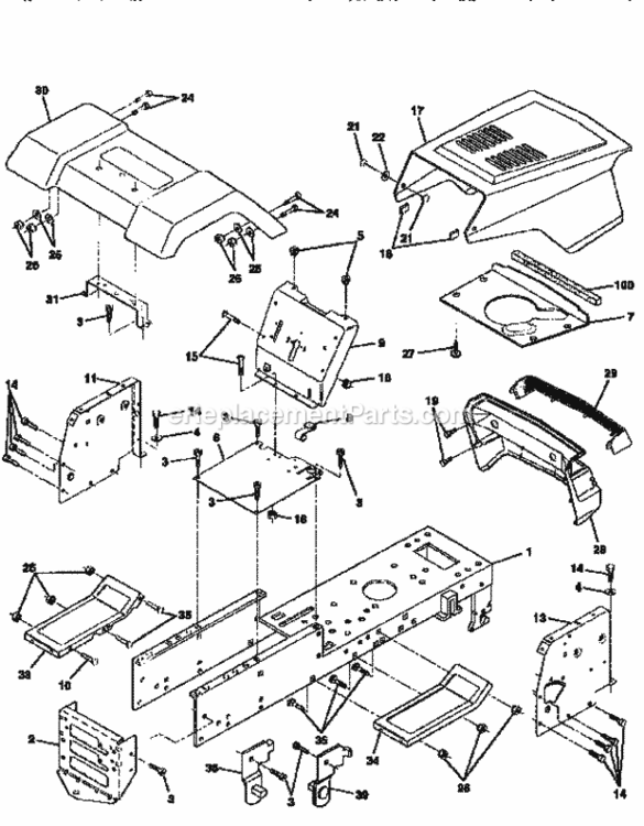 Page B Diagram and Parts List for 917256450  Craftsman Lawn Tractor