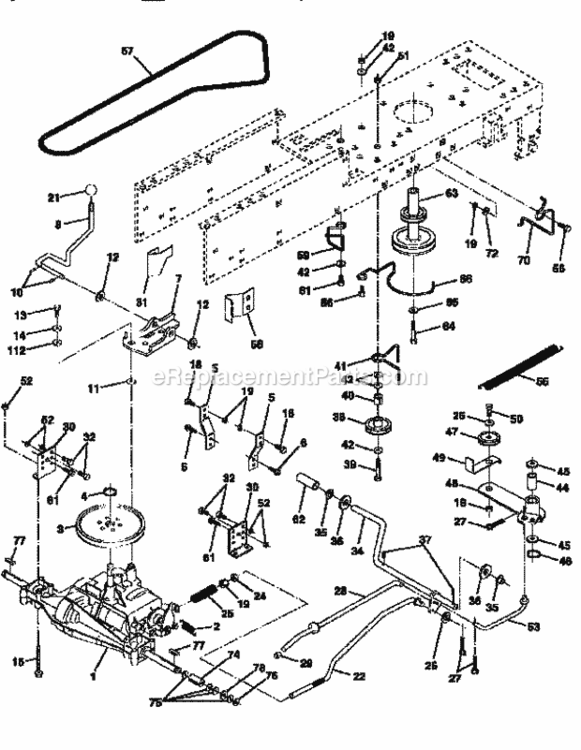 Page C Diagram and Parts List for 917256450  Craftsman Lawn Tractor