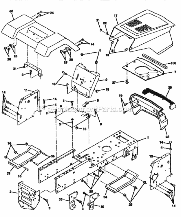 Page B Diagram and Parts List for 917256490  Craftsman Lawn Tractor