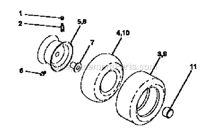 Wheels  Tires Diagram and Parts List for 917256521  Craftsman Lawn Tractor