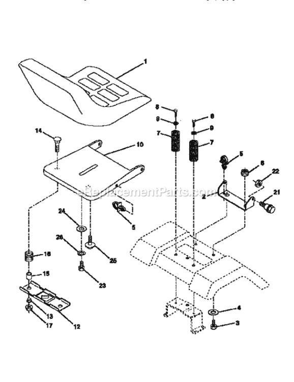 Page E Diagram and Parts List for 917256522  Craftsman Lawn Tractor