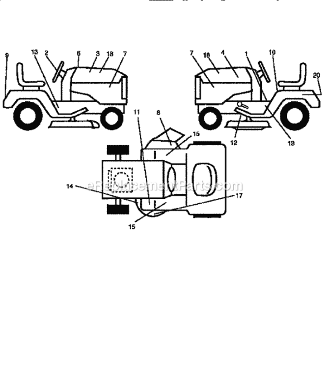 Page F Diagram and Parts List for 917256522  Craftsman Lawn Tractor