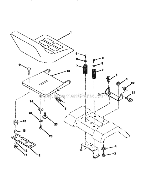 Page E Diagram and Parts List for 917256523  Craftsman Lawn Tractor