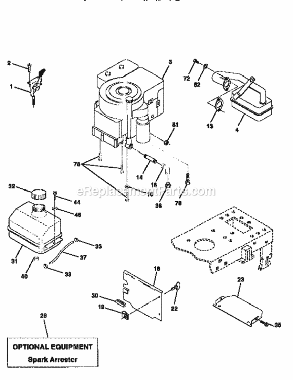 Page H Diagram and Parts List for 917256523  Craftsman Lawn Tractor