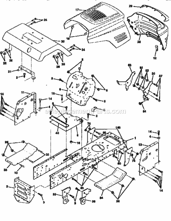 Page B Diagram and Parts List for 917256524  Craftsman Lawn Tractor