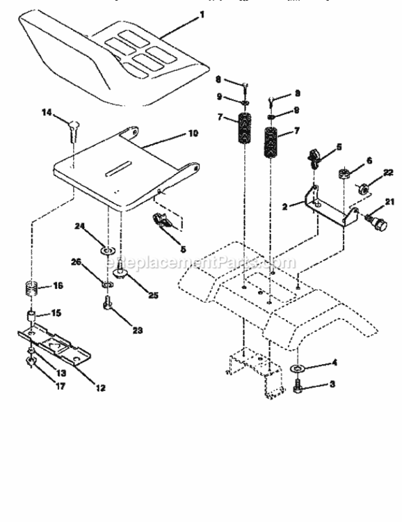 Page E Diagram and Parts List for 917256524  Craftsman Lawn Tractor