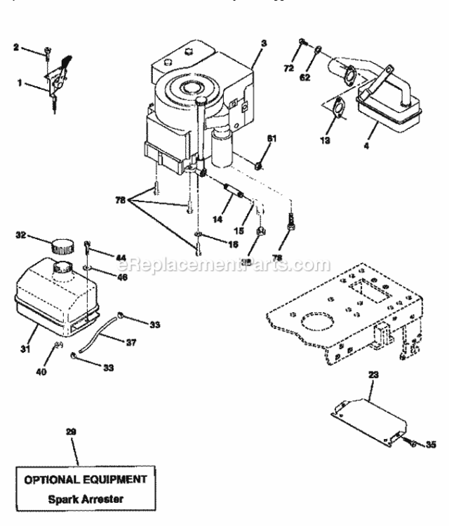 Page H Diagram and Parts List for 917256524  Craftsman Lawn Tractor