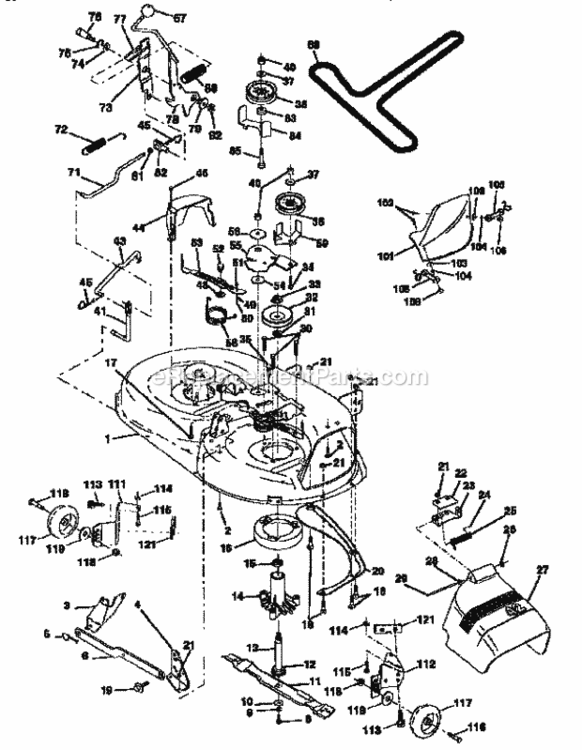 Page J Diagram and Parts List for 917256530  Craftsman Lawn Tractor