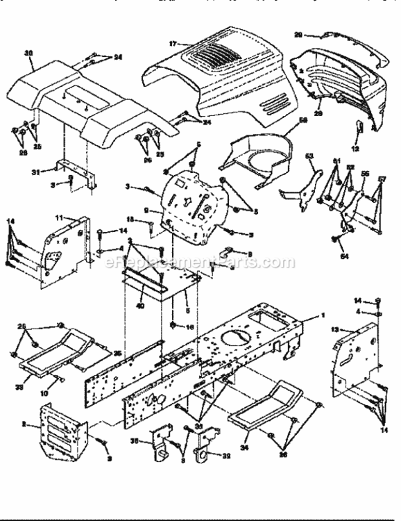 Page B Diagram and Parts List for 917256530  Craftsman Lawn Tractor