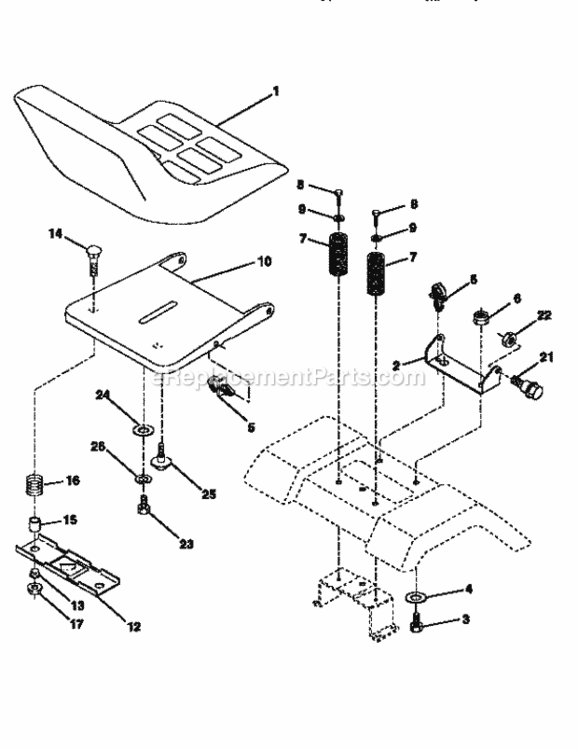 Page E Diagram and Parts List for 917256530  Craftsman Lawn Tractor