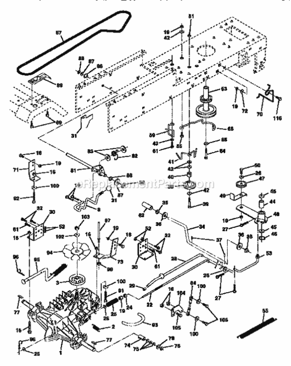 Page C Diagram and Parts List for 917256531  Craftsman Lawn Tractor