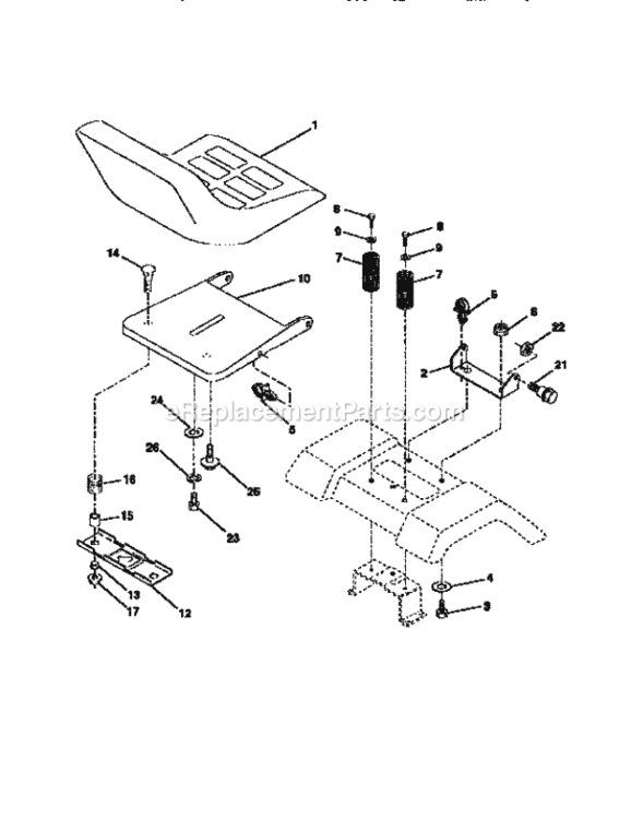 Page E Diagram and Parts List for 917256531  Craftsman Lawn Tractor