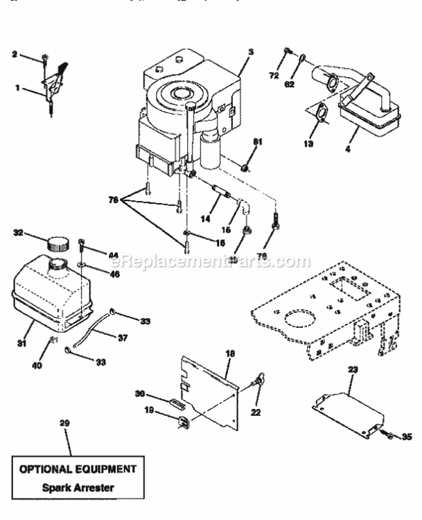 Page H Diagram and Parts List for 917256531  Craftsman Lawn Tractor