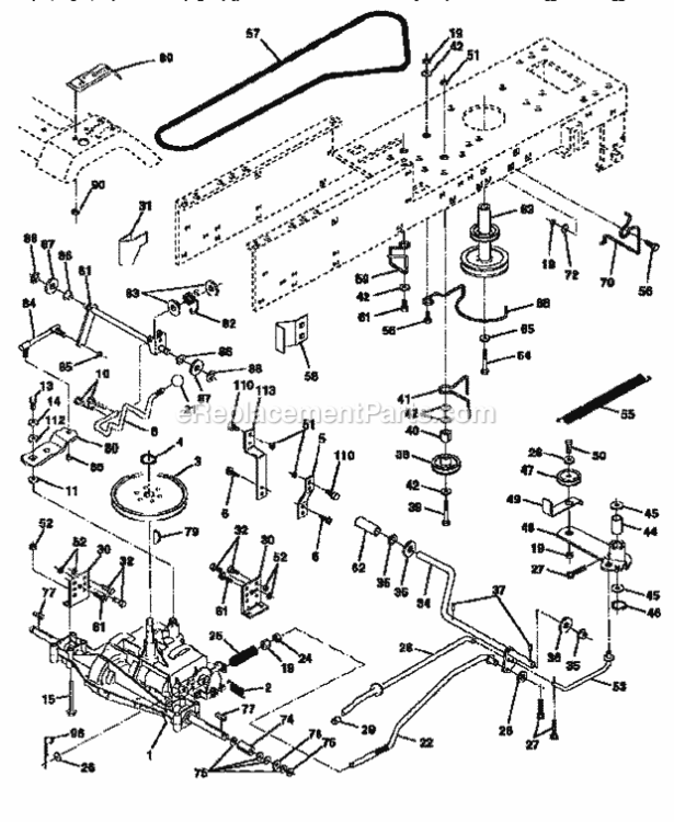 Page C Diagram and Parts List for 917256540  Craftsman Lawn Tractor