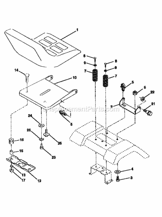 Page E Diagram and Parts List for 917256540  Craftsman Lawn Tractor