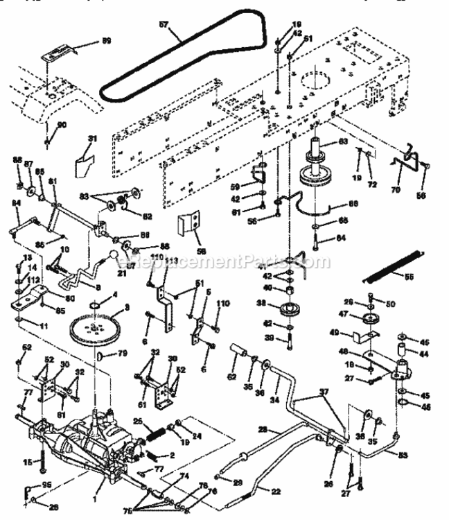 Page C Diagram and Parts List for 917256541  Craftsman Lawn Tractor
