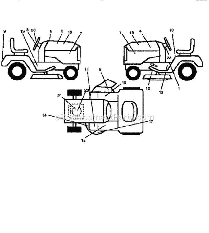 Page F Diagram and Parts List for 917256542  Craftsman Lawn Tractor