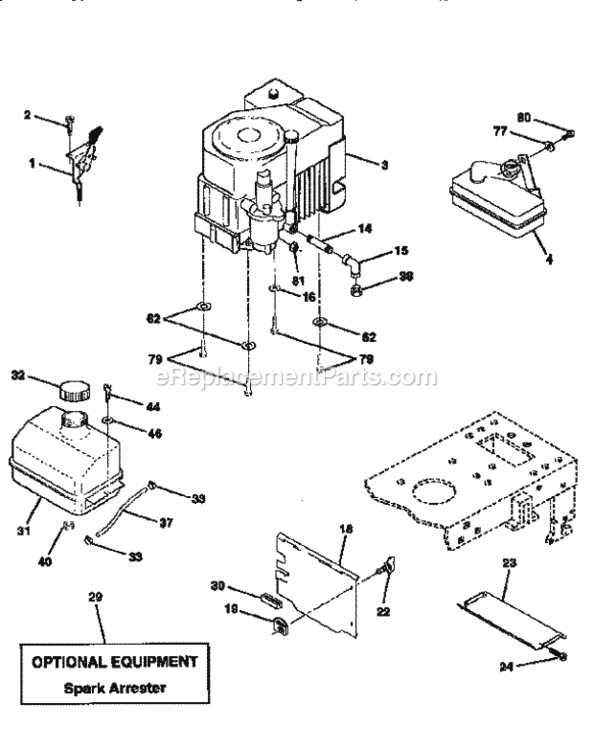 Page H Diagram and Parts List for 917256542  Craftsman Lawn Tractor