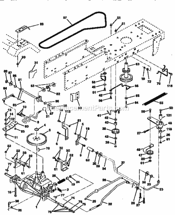 Page C Diagram and Parts List for 917256545  Craftsman Lawn Tractor