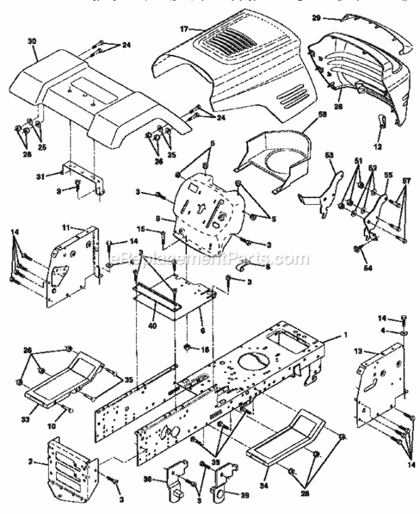 Page B Diagram and Parts List for 917256550  Craftsman Lawn Tractor