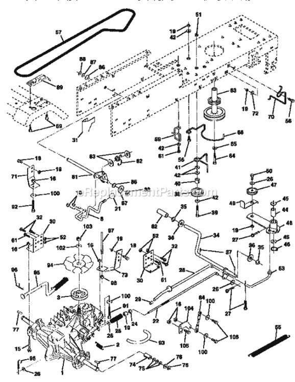 Page C Diagram and Parts List for 917256550  Craftsman Lawn Tractor