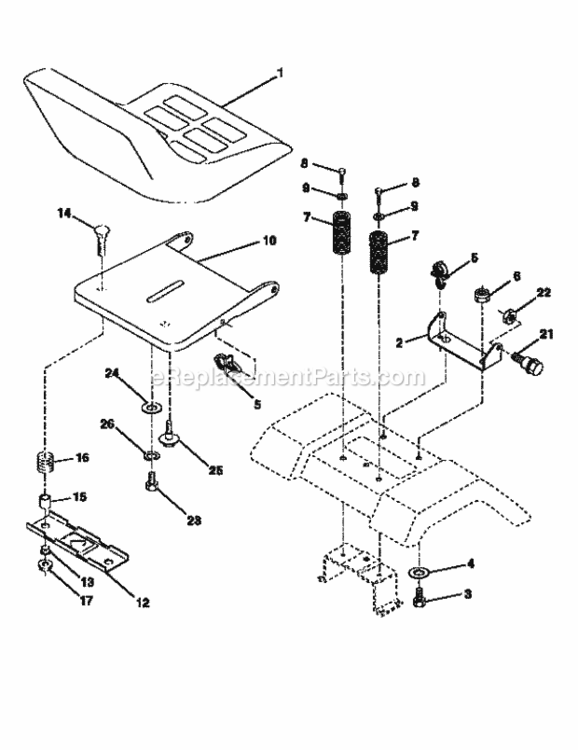 Page E Diagram and Parts List for 917256550  Craftsman Lawn Tractor