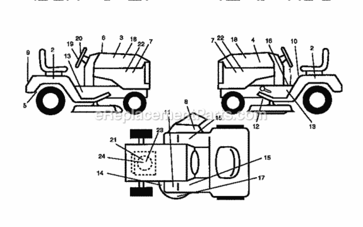 Page F Diagram and Parts List for 917256550  Craftsman Lawn Tractor