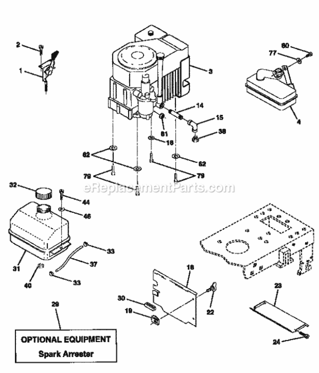Page H Diagram and Parts List for 917256550  Craftsman Lawn Tractor
