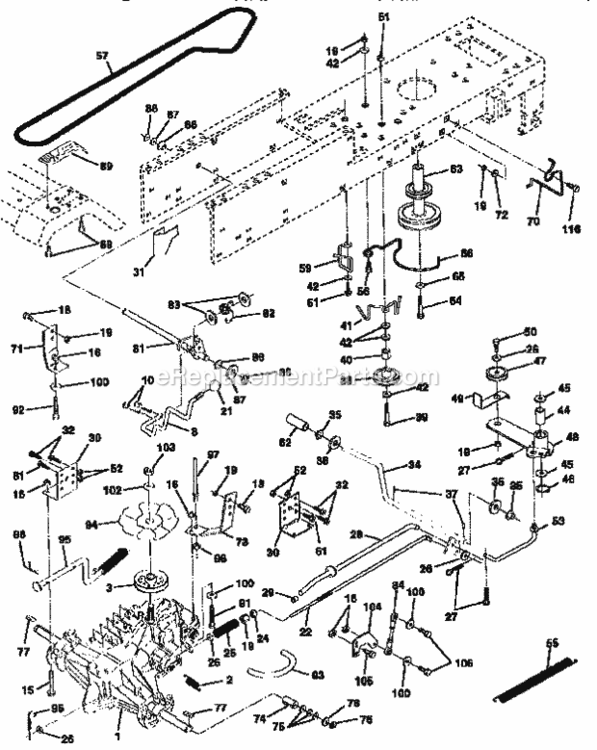 Page C Diagram and Parts List for 917256553  Craftsman Lawn Tractor