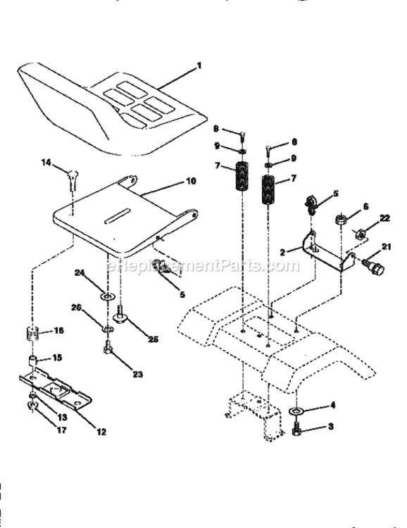 Page E Diagram and Parts List for 917256553  Craftsman Lawn Tractor