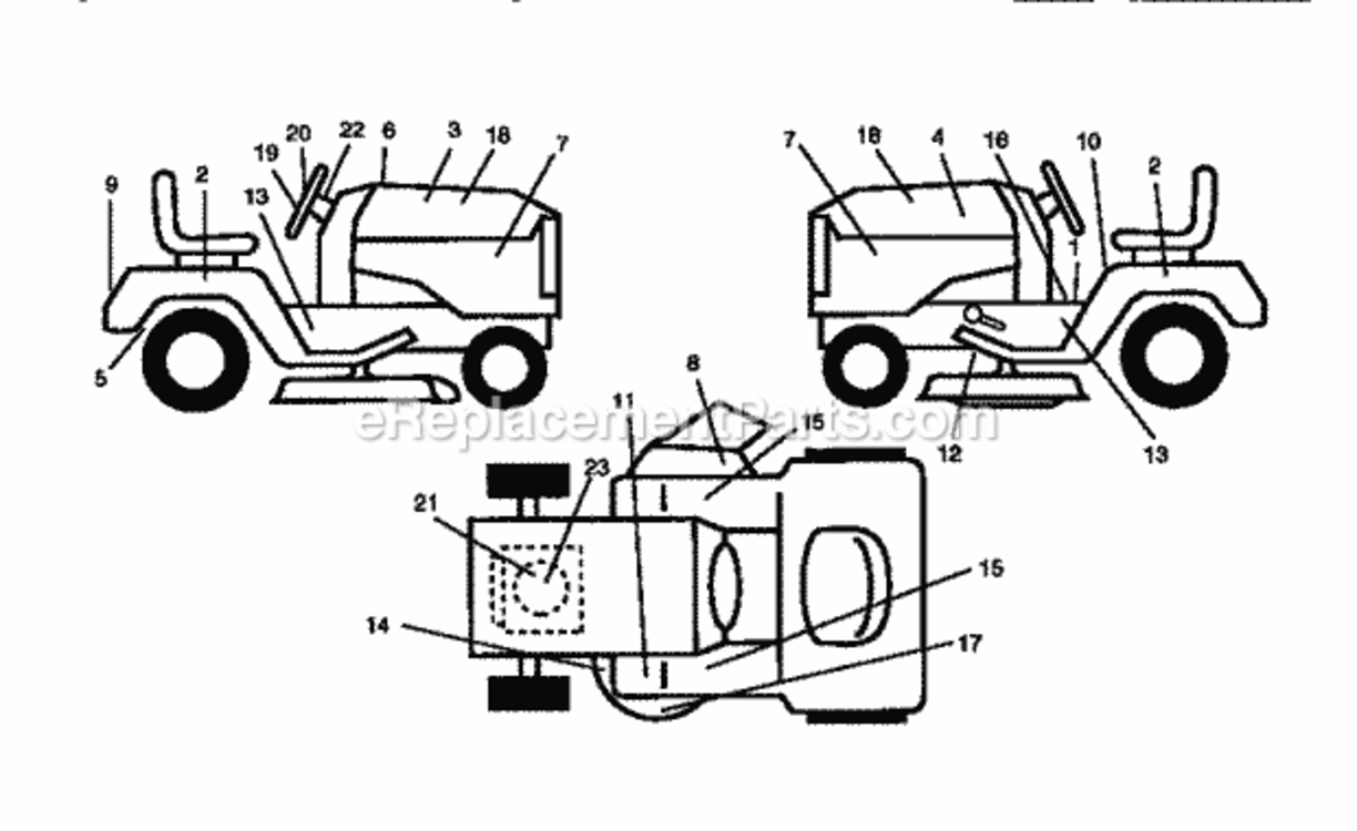 Page F Diagram and Parts List for 917256553  Craftsman Lawn Tractor
