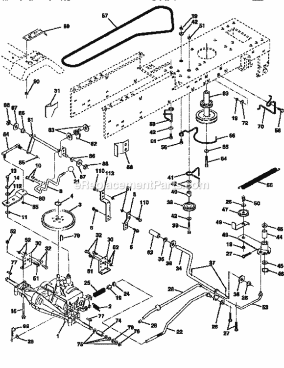Page C Diagram and Parts List for 917256560  Craftsman Lawn Tractor