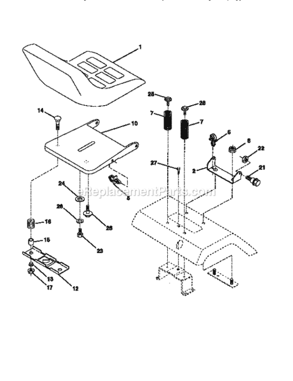 Page E Diagram and Parts List for 917256560  Craftsman Lawn Tractor