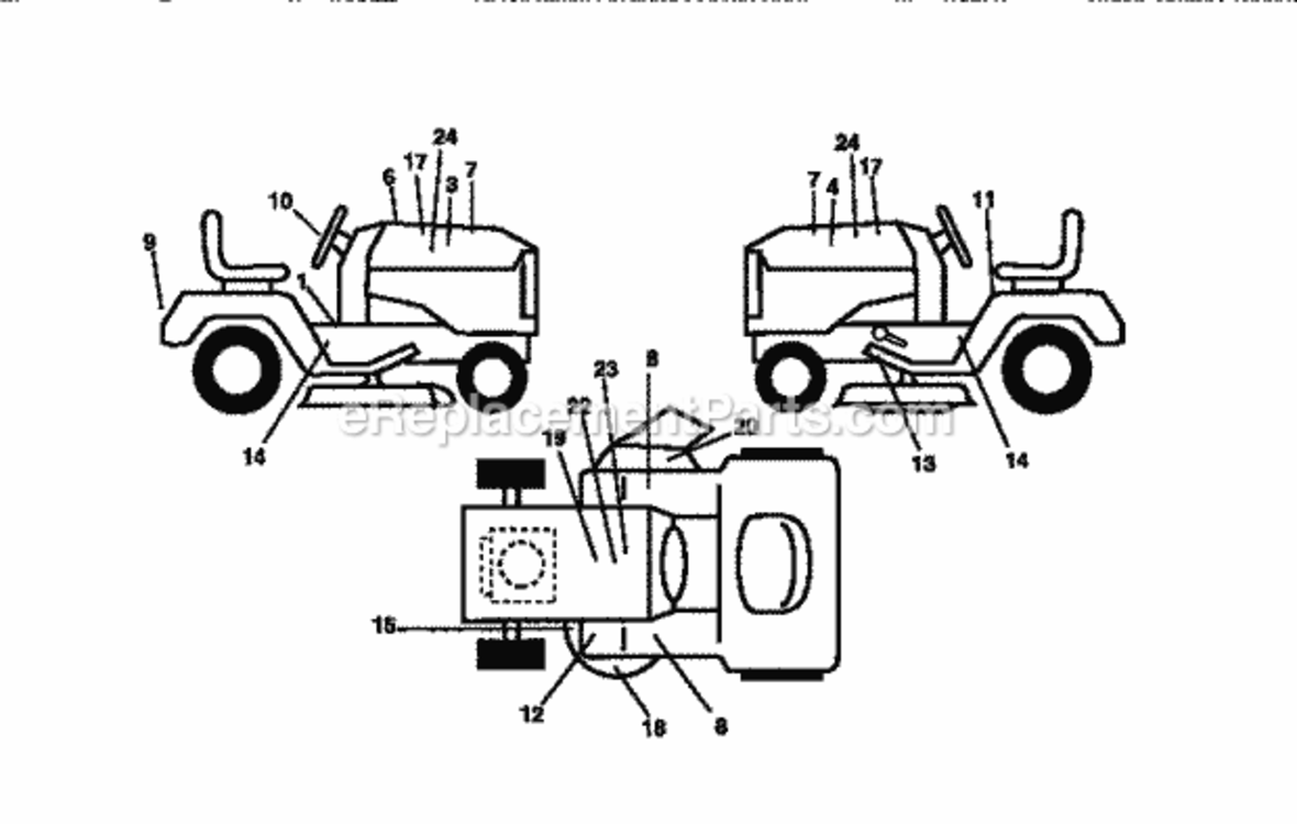 Page F Diagram and Parts List for 917256560  Craftsman Lawn Tractor