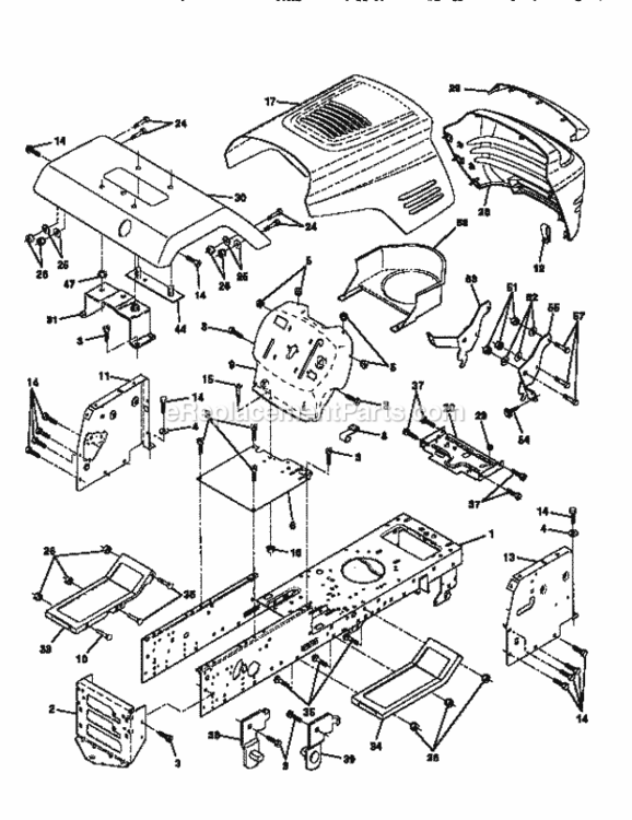 Page B Diagram and Parts List for 917256561  Craftsman Lawn Tractor