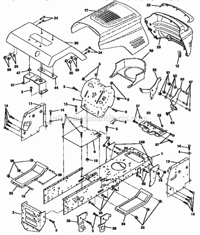 Page B Diagram and Parts List for 917256562  Craftsman Lawn Tractor