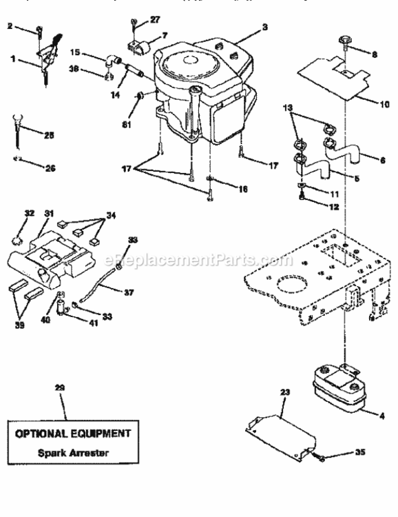 Page H Diagram and Parts List for 917256562  Craftsman Lawn Tractor