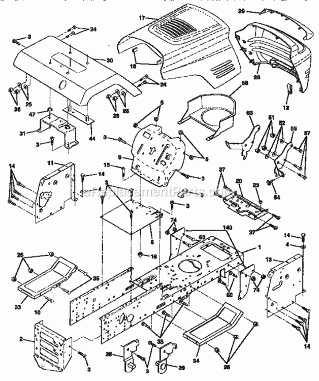 Page B Diagram and Parts List for 917256563  Craftsman Lawn Tractor