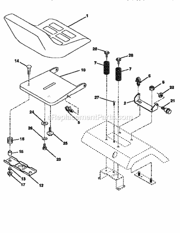 Page E Diagram and Parts List for 917256563  Craftsman Lawn Tractor