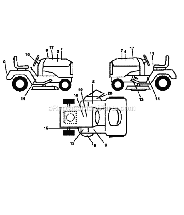 Page F Diagram and Parts List for 917256563  Craftsman Lawn Tractor