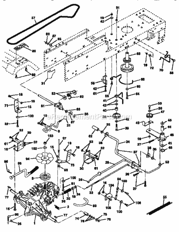 Page C Diagram and Parts List for 917256570  Craftsman Lawn Tractor