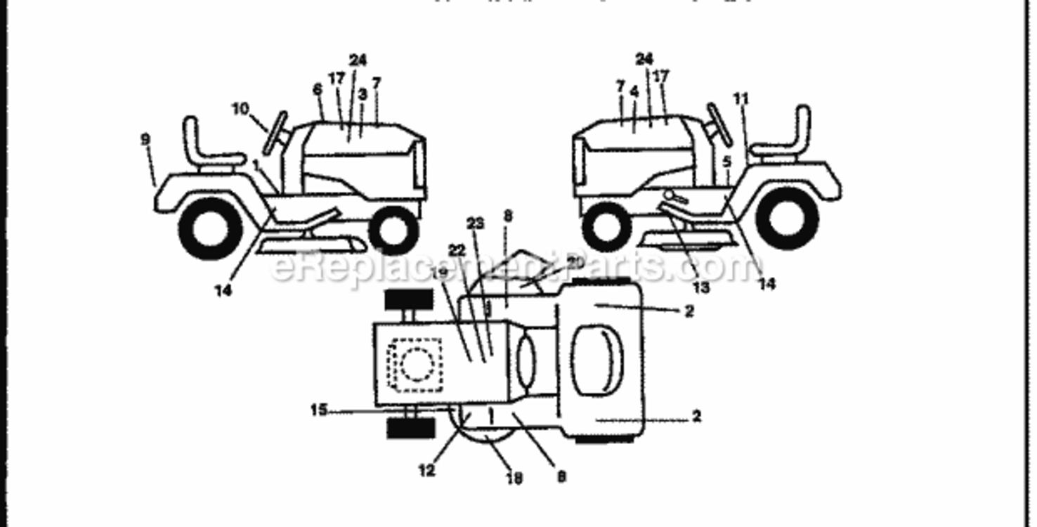 Page E Diagram and Parts List for 917256570  Craftsman Lawn Tractor