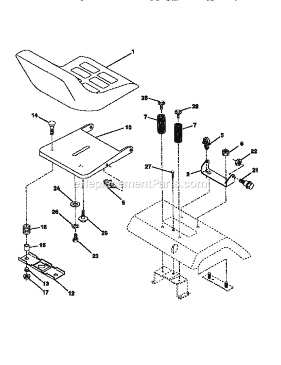 Page G Diagram and Parts List for 917256570  Craftsman Lawn Tractor