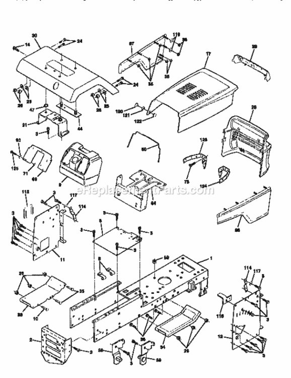 Page B Diagram and Parts List for 917256580  Craftsman Lawn Tractor