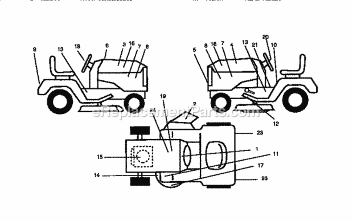 Page G Diagram and Parts List for 917256581  Craftsman Lawn Tractor